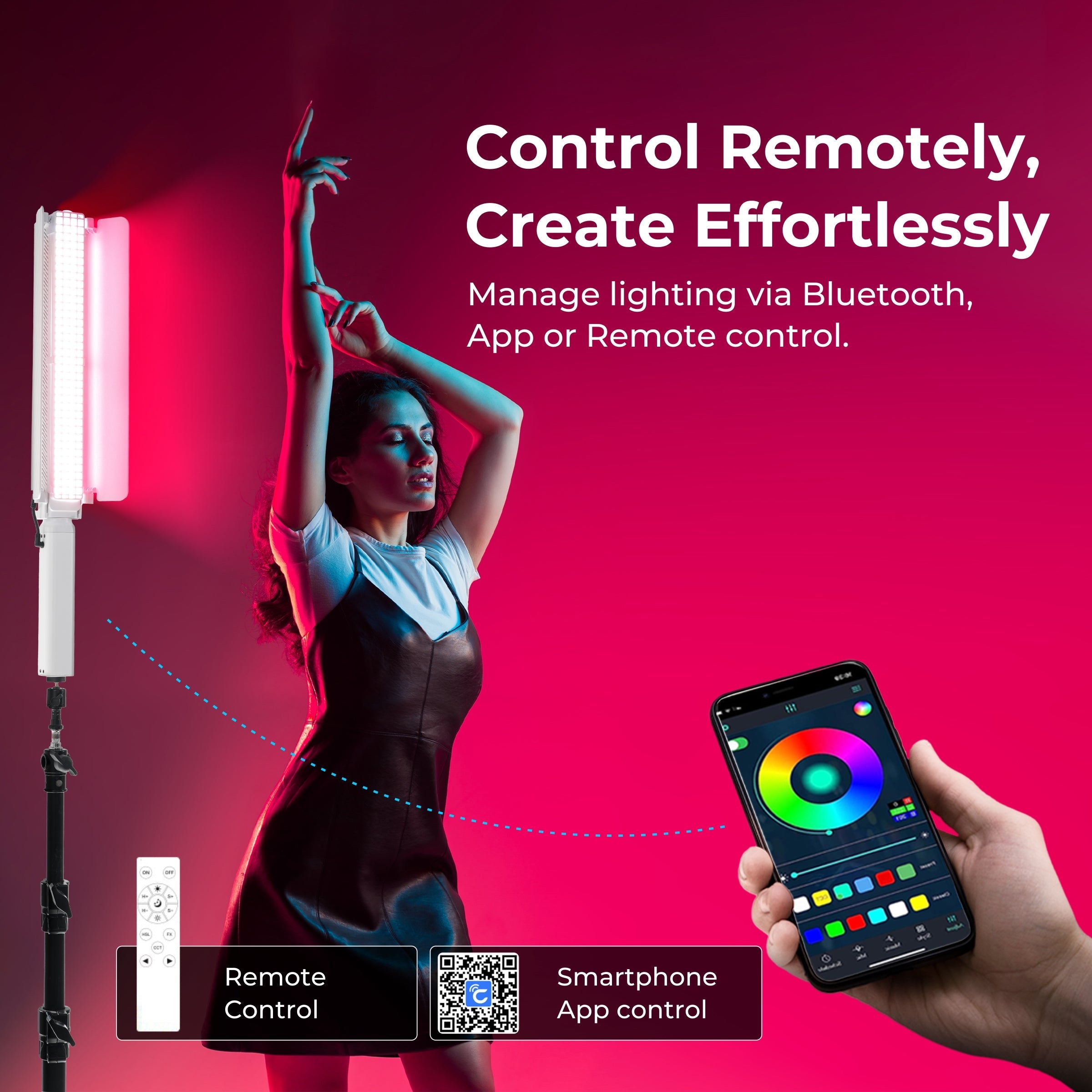 Digitek (DSL-1000 RGB) Portable RGB LED Stick Light 100W