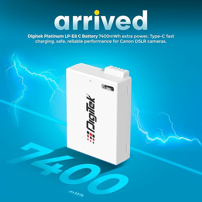 Digitek Platinum (LP-E8 Type C) 1120mAh Li-ion Battery for Canon Cameras