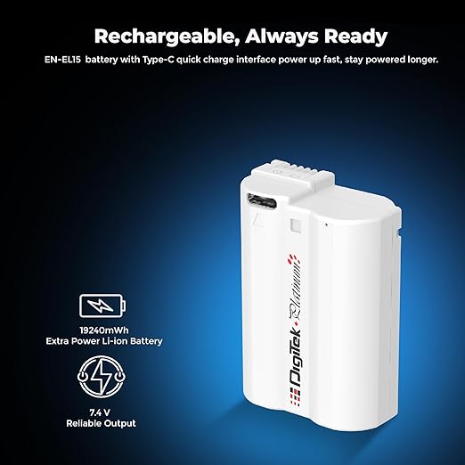 Digitek Platinum (EN-EL15 Type C) 3000mAh Li-ion Battery for Nikon Cameras